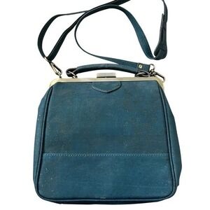 La Flore Paris Bebebark Teal Cork Crossbody Bag